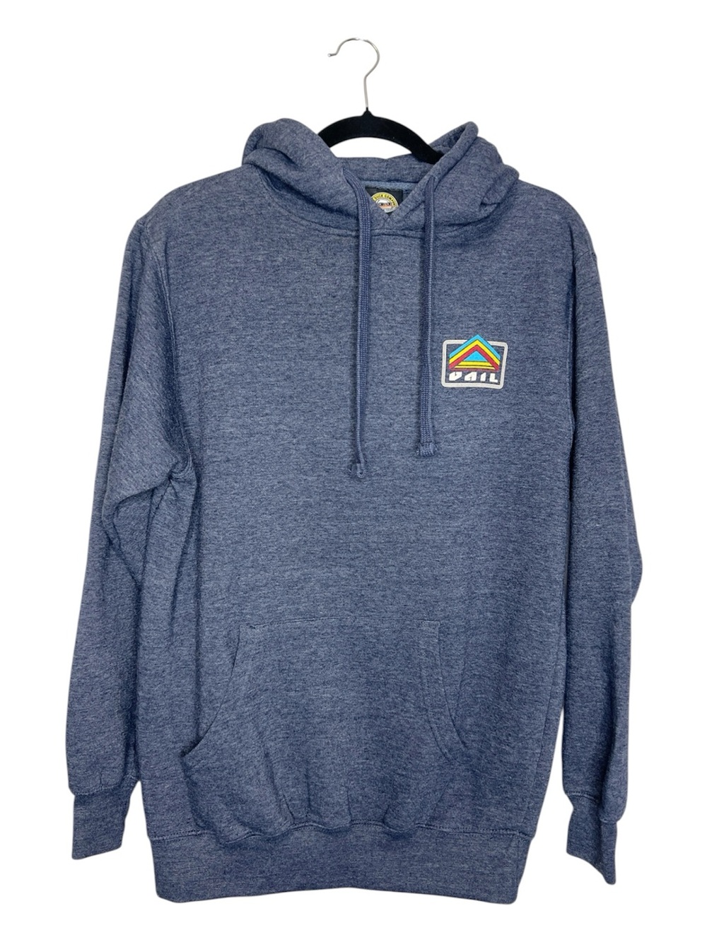 Vail Colorado Colorful Mountain Scene Blue Hoodie Sweatshirt size Medium